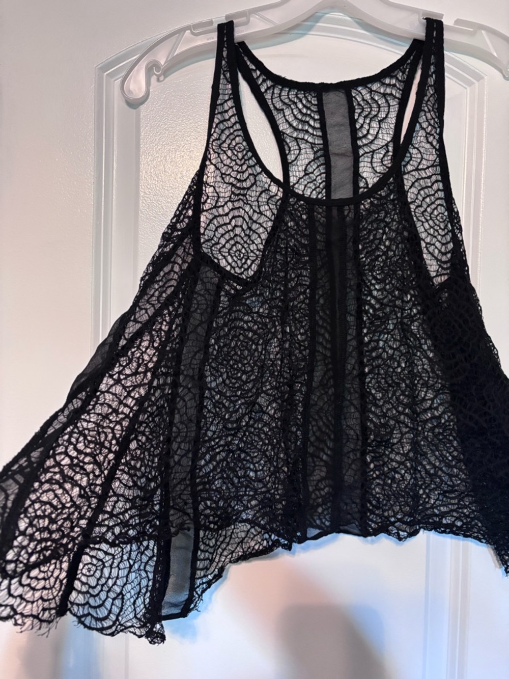 Black Crochet Lace Tank Top